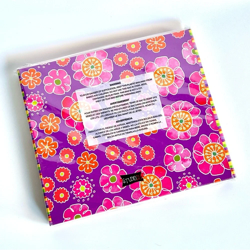 Retro Floral Organizer Address Book To Do Lists Book Purple Pink Orange